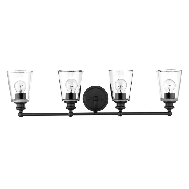 Ceil Matte Black 4-Light Vanity Light Fixture Home Decor > Lighting > Wall Lighting > Wall Sconces TriadCommerceInc