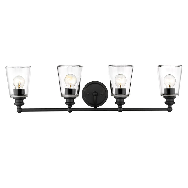Ceil Matte Black 4-Light Vanity Light Fixture Home Decor > Lighting > Wall Lighting > Wall Sconces TriadCommerceInc