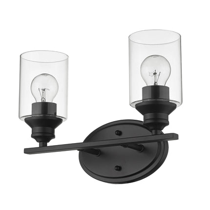 Matte Black Two-Light Wall Sconce with Clear Glass Shades Home Decor > Lighting > Wall Lighting > Wall Sconces TriadCommerceInc