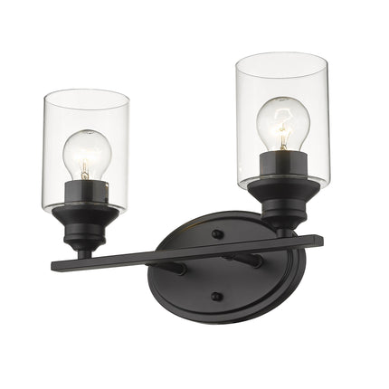 Matte Black Two-Light Wall Sconce with Clear Glass Shades Home Decor > Lighting > Wall Lighting > Wall Sconces TriadCommerceInc