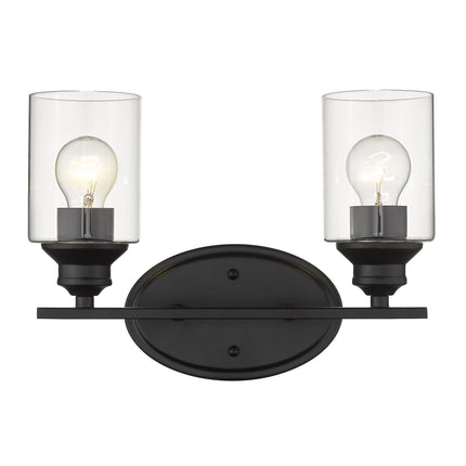 Matte Black Two-Light Wall Sconce with Clear Glass Shades Home Decor > Lighting > Wall Lighting > Wall Sconces TriadCommerceInc