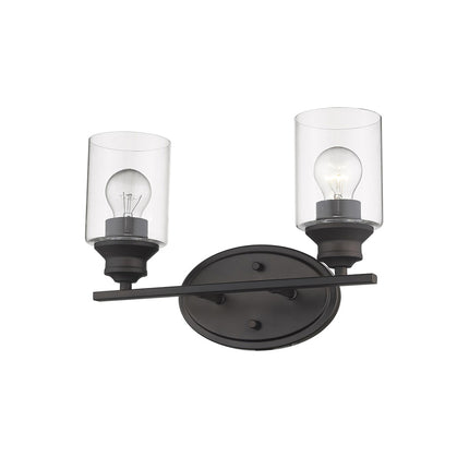 Two-Light Bronze Wall Sconce with Clear Glass Shades Home Decor > Lighting > Wall Lighting > Wall Sconces TriadCommerceInc