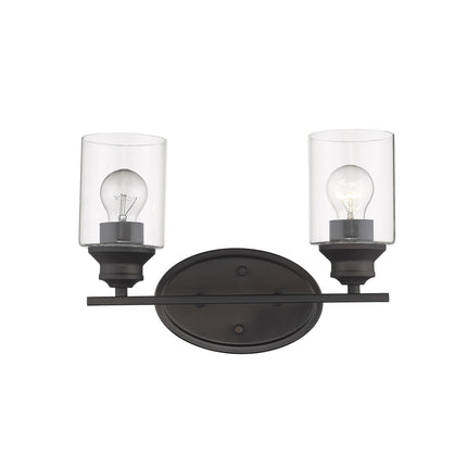 Two-Light Bronze Wall Sconce with Clear Glass Shades Home Decor > Lighting > Wall Lighting > Wall Sconces TriadCommerceInc