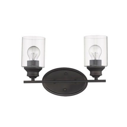 Two-Light Bronze Wall Sconce with Clear Glass Shades Home Decor > Lighting > Wall Lighting > Wall Sconces TriadCommerceInc