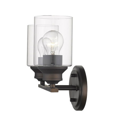Two-Light Bronze Wall Sconce with Clear Glass Shades Home Decor > Lighting > Wall Lighting > Wall Sconces TriadCommerceInc