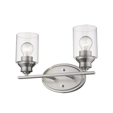 Two Light Silver Wall Sconce with Clear Glass Shades Home Decor > Lighting > Wall Lighting > Wall Sconces TriadCommerceInc