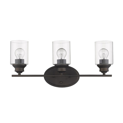 Three Light Bronze Wall Sconce with Clear Glass Shades Home Decor > Lighting > Wall Lighting > Wall Sconces TriadCommerceInc