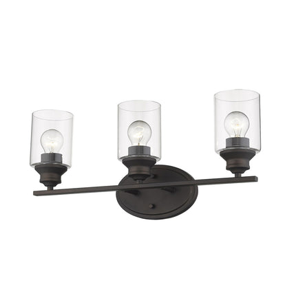 Three Light Bronze Wall Sconce with Clear Glass Shades Home Decor > Lighting > Wall Lighting > Wall Sconces TriadCommerceInc