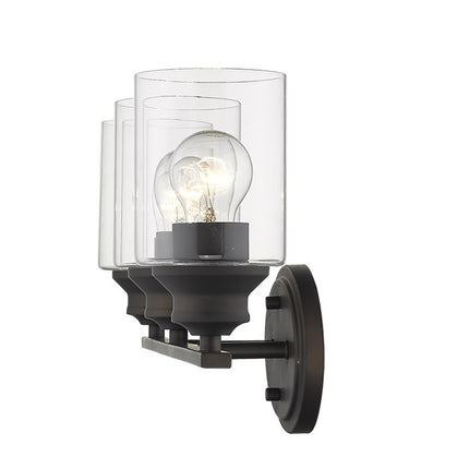 Three Light Bronze Wall Sconce with Clear Glass Shades Home Decor > Lighting > Wall Lighting > Wall Sconces TriadCommerceInc