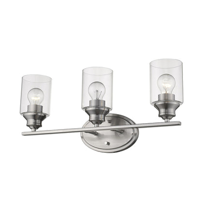 Three Light Silver Wall Sconce with Clear Glass Shade Home Decor > Lighting > Wall Lighting > Wall Sconces TriadCommerceInc