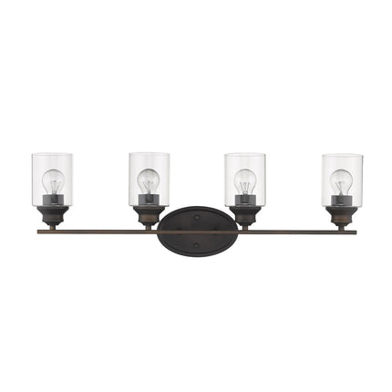 Four Light Bronze Wall Sconce with Clear Glass Shades Home Decor > Lighting > Wall Lighting > Wall Sconces TriadCommerceInc