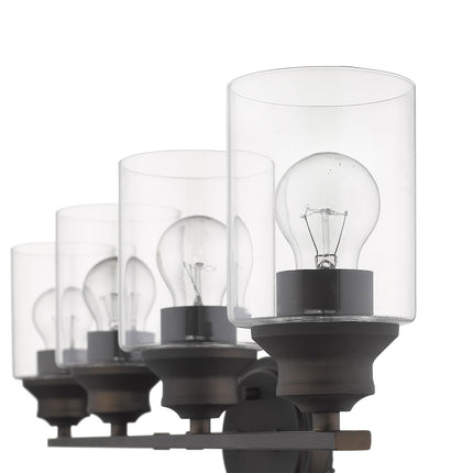 Four Light Bronze Wall Sconce with Clear Glass Shades Home Decor > Lighting > Wall Lighting > Wall Sconces TriadCommerceInc