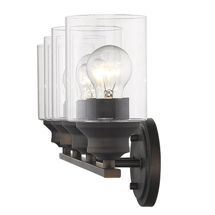 Four Light Bronze Wall Sconce with Clear Glass Shades Home Decor > Lighting > Wall Lighting > Wall Sconces TriadCommerceInc