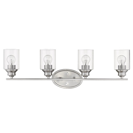 Silver Four Light Wall Sconce with Clear Glass Shades Home Decor > Lighting > Wall Lighting > Wall Sconces TriadCommerceInc