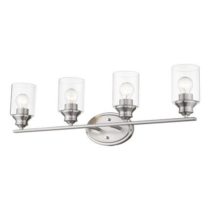 Silver Four Light Wall Sconce with Clear Glass Shades Home Decor > Lighting > Wall Lighting > Wall Sconces TriadCommerceInc