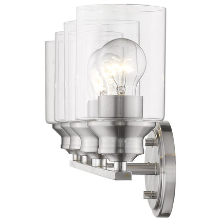 Silver Four Light Wall Sconce with Clear Glass Shades Home Decor > Lighting > Wall Lighting > Wall Sconces TriadCommerceInc
