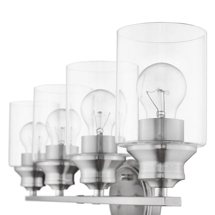 Silver Four Light Wall Sconce with Clear Glass Shades Home Decor > Lighting > Wall Lighting > Wall Sconces TriadCommerceInc