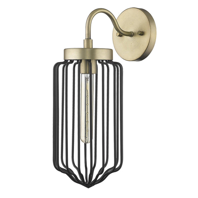 Gold and Black Metal Cage Wall Sconce Home Decor > Lighting > Wall Lighting > Wall Sconces TriadCommerceInc