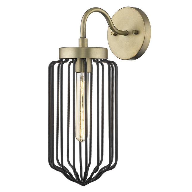 Gold and Black Metal Cage Wall Sconce Home Decor > Lighting > Wall Lighting > Wall Sconces TriadCommerceInc