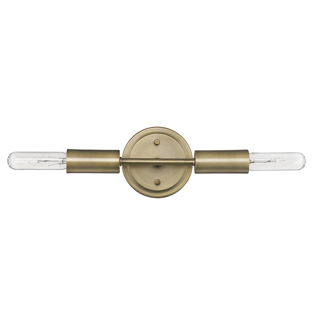 Two Light Dull Gold Narrow Bulb Wall Light Home Decor > Lighting > Wall Lighting > Wall Sconces TriadCommerceInc