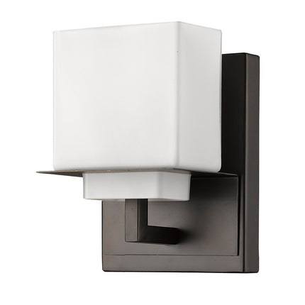 One Light Bronze White Glass Wall Sconce Light Fixture Home Decor > Lighting > Wall Lighting > Wall Sconces TriadCommerceInc