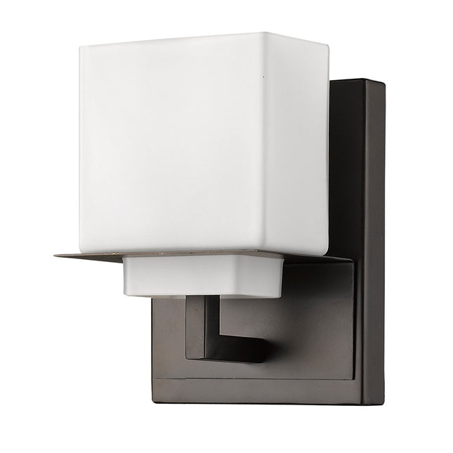 One Light Bronze White Glass Wall Sconce Light Fixture Home Decor > Lighting > Wall Lighting > Wall Sconces TriadCommerceInc