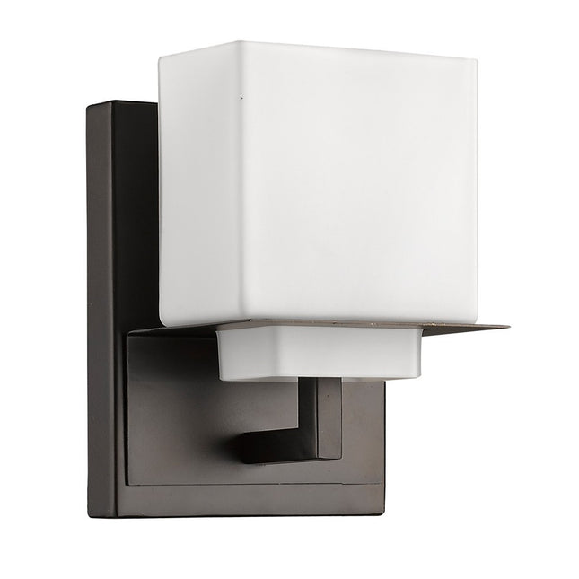 One Light Bronze White Glass Wall Sconce Light Fixture Home Decor > Lighting > Wall Lighting > Wall Sconces TriadCommerceInc