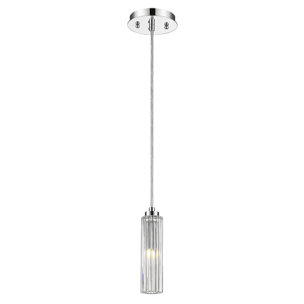 Solo 1-Light Polished Chrome Pendant with Multi Faceted Crystal Shade Home Decor > Lighting > Ceiling Lights > Pendant Lights TriadCommerceInc