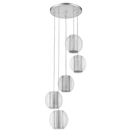Five Light Acrylic Steel Globe Pendant Light Fixture Home Decor > Lighting > Ceiling Lights > Pendant Lights > Cluster Pendants TriadCommerceInc Default Title