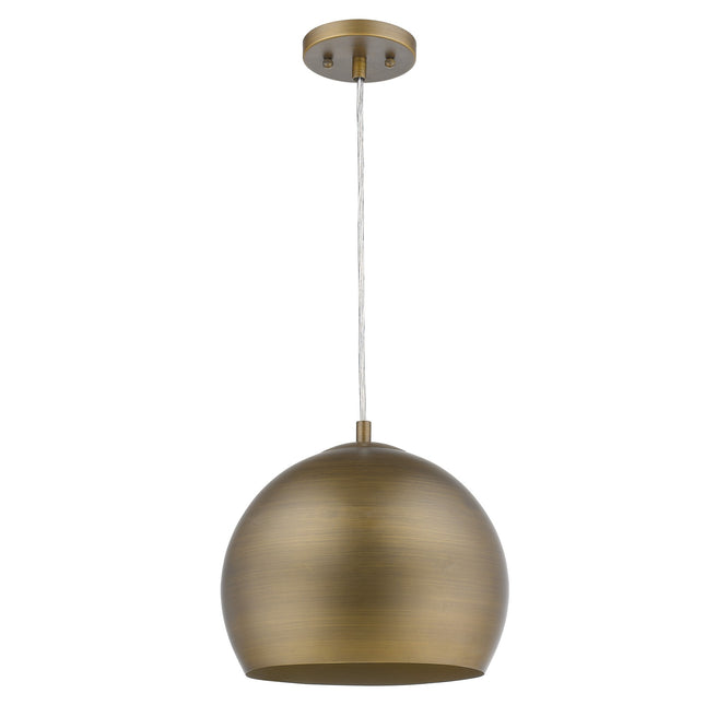 Latitude 1-Light Hand Painted Antique Gold Pendant Light with Warm Gold Interior Shade Home Decor > Lighting > Ceiling Lights > Pendant Lights TriadCommerceInc Default Title