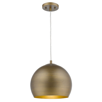Latitude 1-Light Hand Painted Antique Gold Pendant Light with Warm Gold Interior Shade Home Decor > Lighting > Ceiling Lights > Pendant Lights TriadCommerceInc