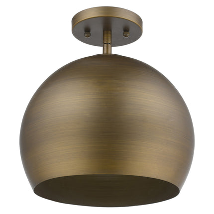 Latitude 1-Light Hand Painted Antique Gold Pendant Light with Warm Gold Interior Shade Home Decor > Lighting > Ceiling Lights > Pendant Lights TriadCommerceInc