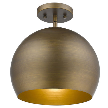 Latitude 1-Light Hand Painted Antique Gold Pendant Light with Warm Gold Interior Shade Home Decor > Lighting > Ceiling Lights > Pendant Lights TriadCommerceInc