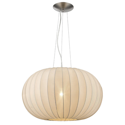 Shanghai 1-Light Brushed Nickel Pendant with Sheer Pearl Ribbon Shade Home Decor > Lighting > Ceiling Lights > Pendant Lights TriadCommerceInc