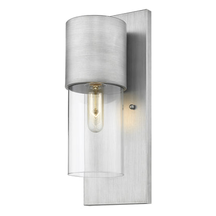 Contemporary Brushed Silver Glass Wall Light Fixture Home Decor > Lighting > Wall Lighting > Wall Sconces TriadCommerceInc
