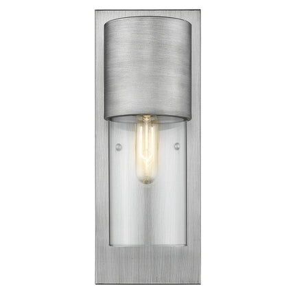 Contemporary Brushed Silver Glass Wall Light Fixture Home Decor > Lighting > Wall Lighting > Wall Sconces TriadCommerceInc