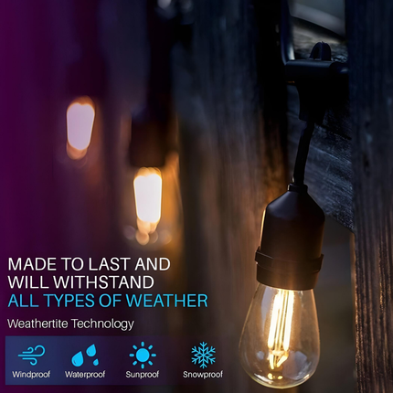 Outdoor LED Bistro String Lights 48 Feet String Lights TriadCommerceInc
