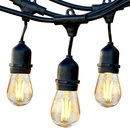 Outdoor LED Bistro String Lights 48 Feet String Lights TriadCommerceInc Black No Hanging Kit