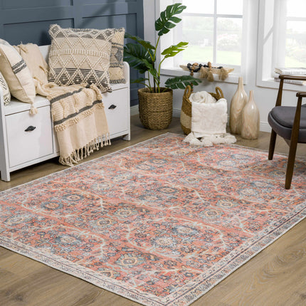 Urpi Rose & Blue Washable Area Rug - Clearance Rugs TriadCommerceInc 5'3" x 7'3" Rectangle
