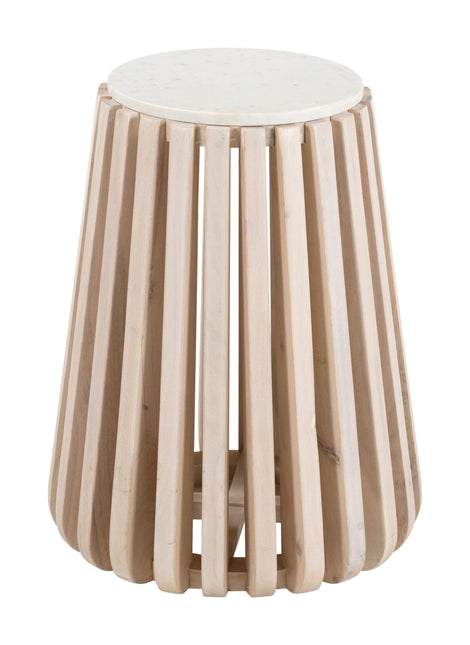 Cyprus Side Table White & Natural Side Tables TriadCommerceInc   