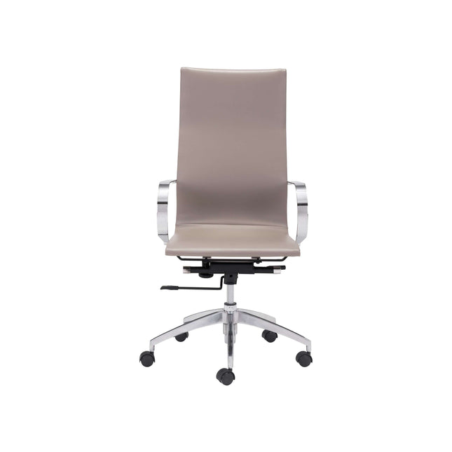Glider High Back Office Chair Taupe Chairs TriadCommerceInc   