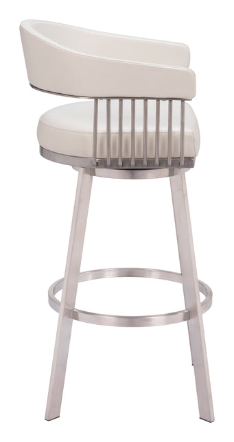 Bantry Swivel Barstool White Barstools TriadCommerceInc   