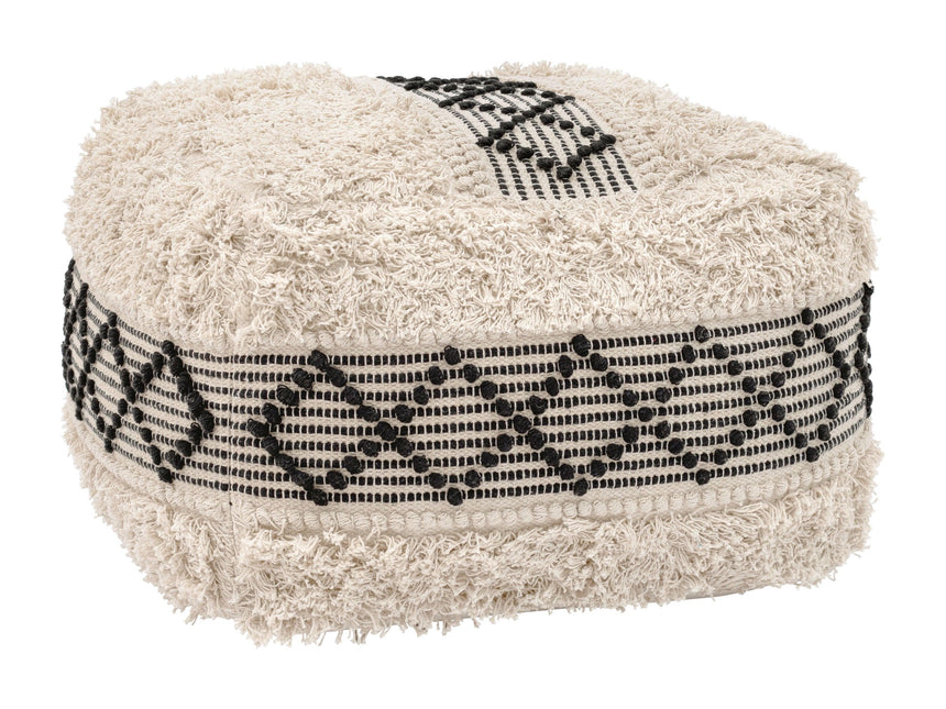 Pisco Ottoman Beige & Black Ottomans TriadCommerceInc Default Title  