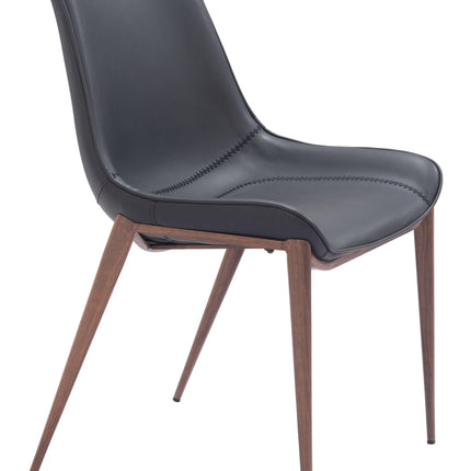 Magnus Dining Chair (Set of 2) Black & Walnut Chairs TriadCommerceInc Default Title  