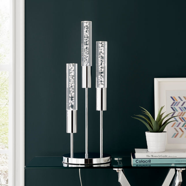 Modern Table Lamp Acrylic Tube with Chrome Base Table Lamp TriadCommerceInc