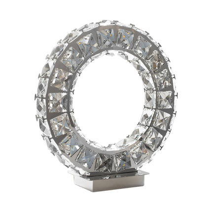 Round Crystal Extravaganza 11 Inch Chrome Table Lamp Table Lamp TriadCommerceInc