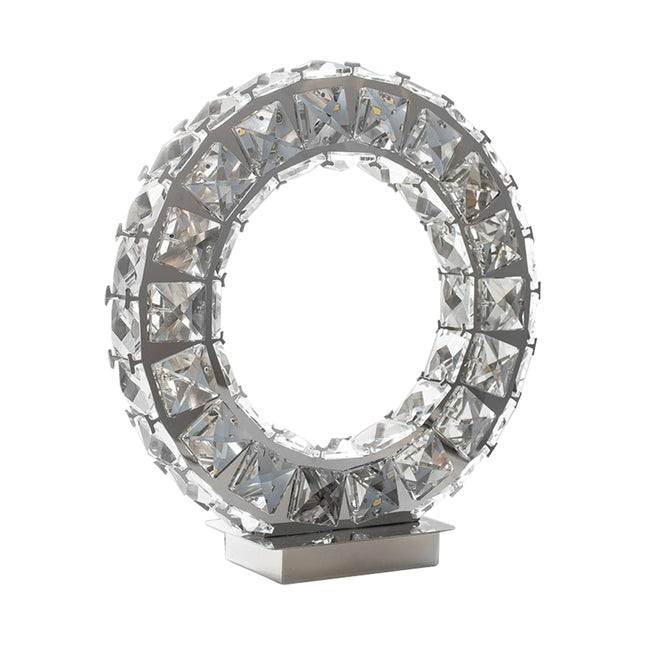 Round Crystal Extravaganza 11 Inch Chrome Table Lamp Table Lamp TriadCommerceInc