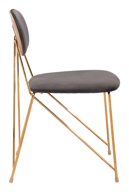 Georges Dining Chair (Set of 2) Gray & Gold Chairs TriadCommerceInc   