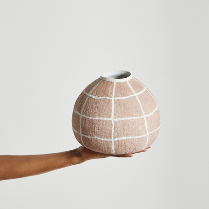 Hibo Eco-Friendly Recycled Paper Vase Décor TriadCommerceInc Dusty Rose