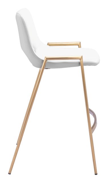 Desi Counter Stool (Set of 2) White & Gold Counter Stools TriadCommerceInc   